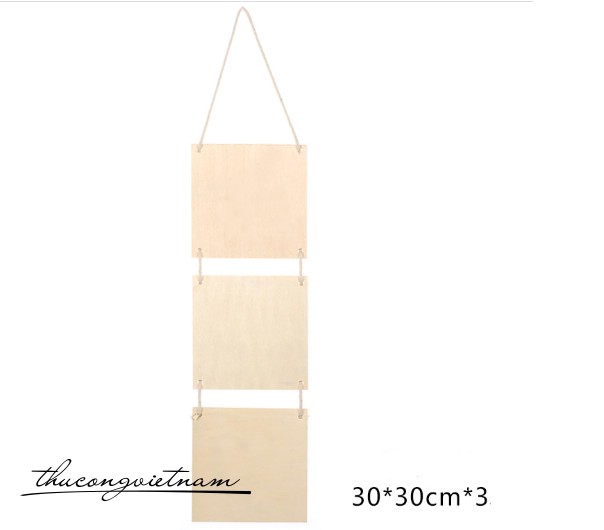 Bộ 3 bảng gỗ treo - 30x30x3cm